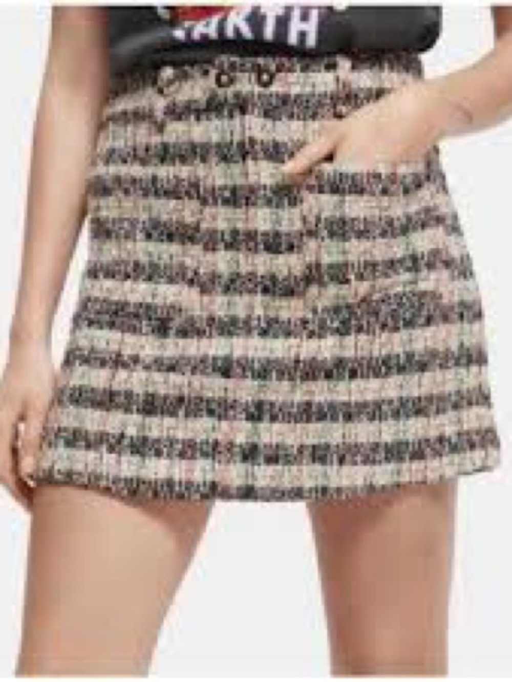 SCOTCH & SODA Plaid Tweed Mini Skirt High Waisted Multicolor Preppy Pockets L - Picture 2 of 10